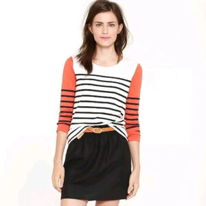 J. Crew Striped Colorblock 3/4 Sleeve Top Sweater